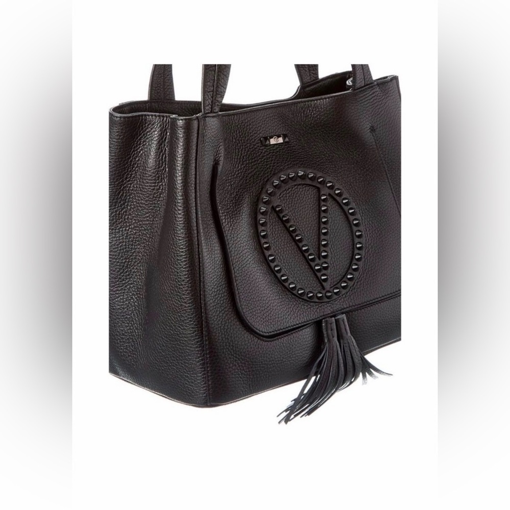 Valentino By Mario Valentino Estelle Rock Leather Tote, Black - Picture 4 of 10